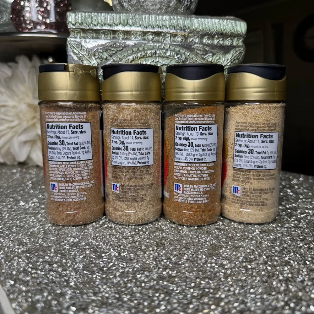 McCormick Finishing Sugar Fall Set Apple Caramel Pumpkin Spice Maple NWT